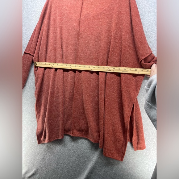 Easel Women's Cowl Neck Sweater in Deep Rust - Picture 8 of 9